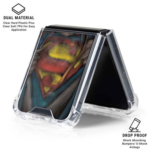 DC Comics Superman Pastel Art Galaxy Z Flip6 Clear Case