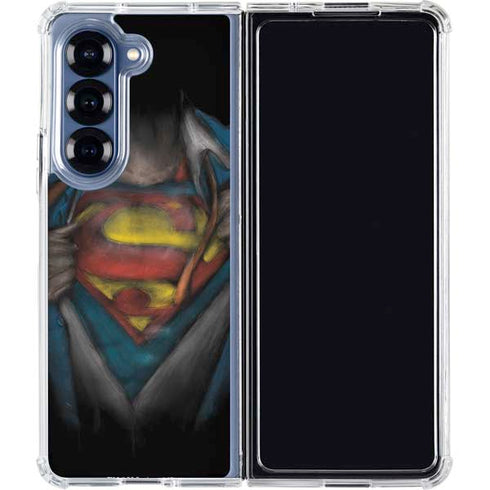 DC Comics Superman Pastel Art Galaxy Z Fold7 Clear Case