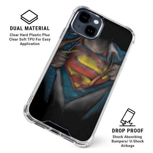 DC Comics Superman Pastel Art iPhone 15 Clear Case