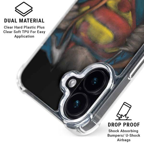 DC Comics Superman Pastel Art iPhone 16 Clear Case