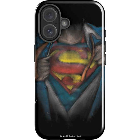 DC Comics Superman Pastel Art iPhone 16 Plus Impact Case
