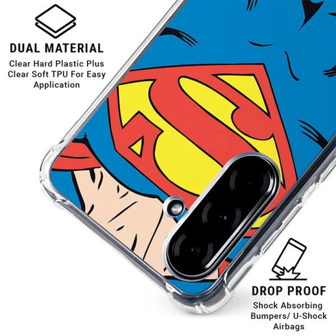 DC Comics Superman Vintage Chest Galaxy A36 5G Clear Case