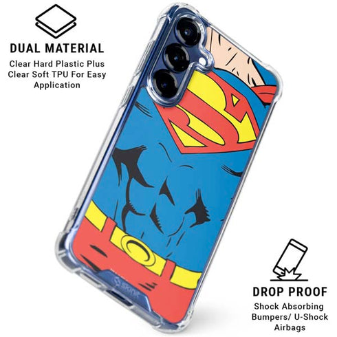 DC Comics Superman Vintage Chest Galaxy S25 Clear Case