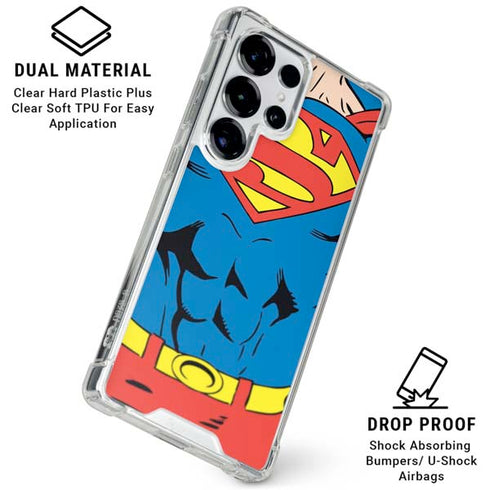 DC Comics Superman Vintage Chest Galaxy S25 Ultra Clear Case