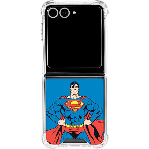 DC Comics Superman Vintage Chest Galaxy Z Flip7 Clear Case