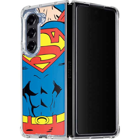 DC Comics Superman Vintage Chest Galaxy Z Fold5 5G Clear Case
