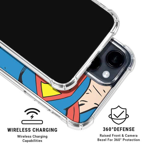 DC Comics Superman Vintage Chest iPhone 15 Clear Case