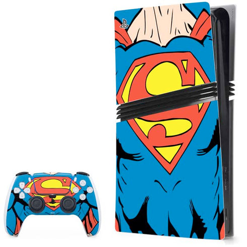 DC Comics Superman Vintage Chest PS5 Pro Bundle Skin