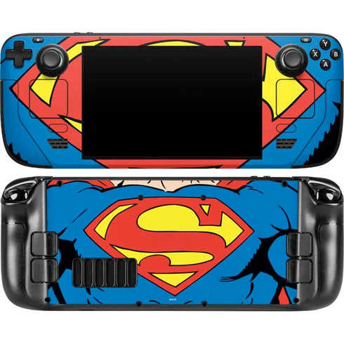 DC Comics Superman Vintage Chest Steam Deck Handheld Gaming Computer OLED Skin