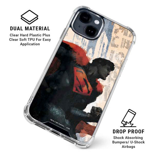 DC Comics Superman Color Sketch iPhone 15 Clear Case