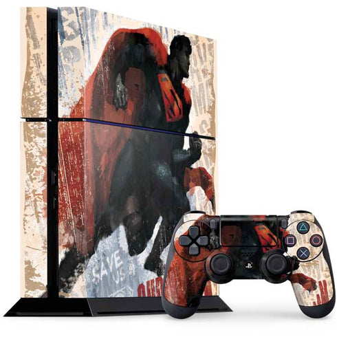 DC Comics Superman Color Sketch PS4 Console and Controller Bundle Skin