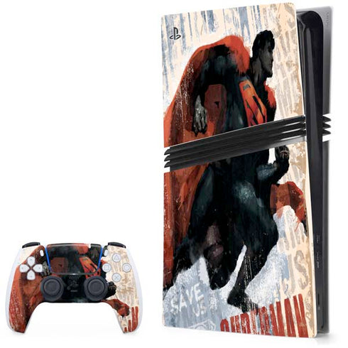 DC Comics Superman Color Sketch PlayStation PS5 Skins