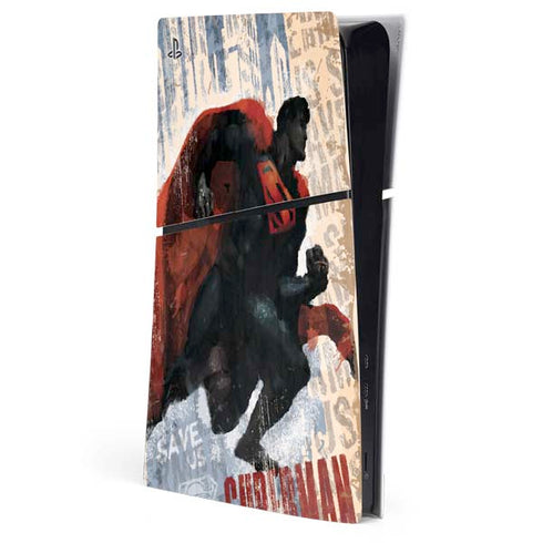 DC Comics Superman Color Sketch PS5 Slim Digital Edition Console Skin