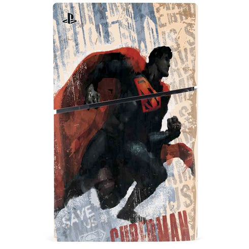 DC Comics Superman Color Sketch PS5 Slim Digital Edition Console Skin