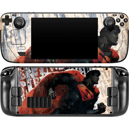 DC Comics Superman Color Sketch Steam Deck Handheld Gaming Computer Skin