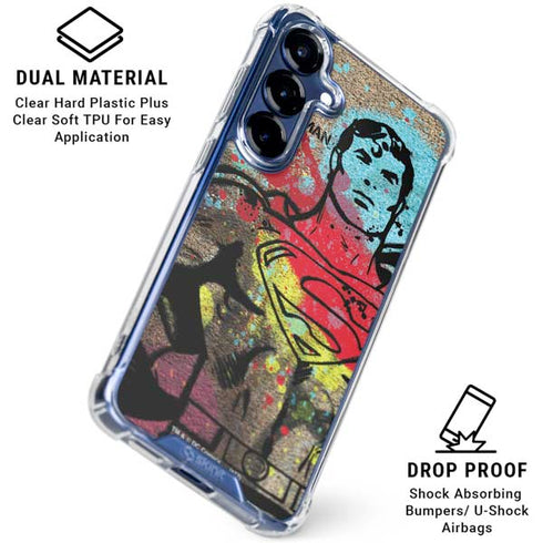 DC Comics Superman Color Splatter Galaxy S25 Plus Clear Case