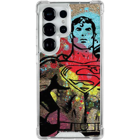 DC Comics Superman Color Splatter Galaxy S25 Ultra Clear Case