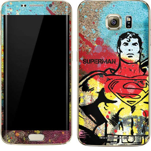 DC Comics Superman Color Splatter Galaxy S7 Edge Skin