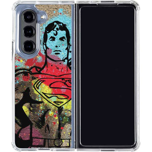 DC Comics Superman Color Splatter Galaxy Z Fold5 5G Clear Case