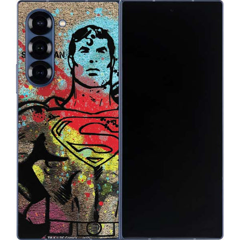 DC Comics Superman Color Splatter Galaxy Z Fold6 Skin
