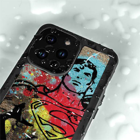 DC Comics Superman Color Splatter iPhone 15 Pro Waterproof Case