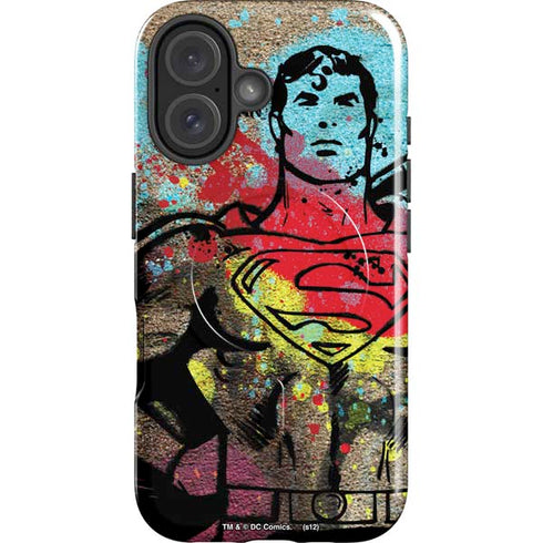 DC Comics Superman Color Splatter iPhone 16 Magsafe Impact Case