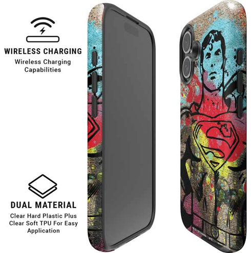 DC Comics Superman Color Splatter iPhone 16 Magsafe Impact Case