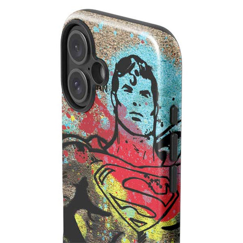 DC Comics Superman Color Splatter iPhone 16 Plus Impact Case