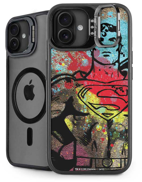 DC Comics Superman Color Splatter iPhone 16 Plus Kickstand Case