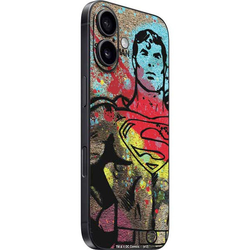 DC Comics Superman Color Splatter iPhone 16 Plus Skin