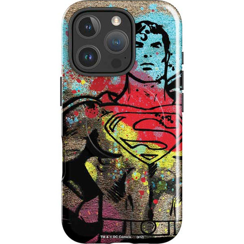 DC Comics Superman Color Splatter iPhone 16 Pro Magsafe Impact Case