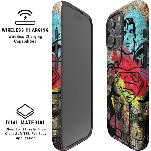 DC Comics Superman Color Splatter iPhone 16 Pro Magsafe Impact Case