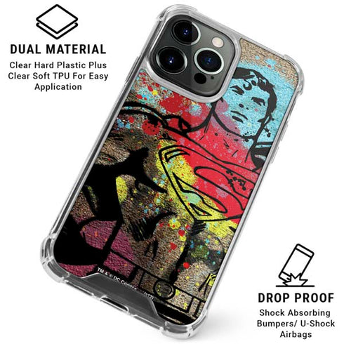 DC Comics Superman Color Splatter iPhone 16 Pro Max Clear Case