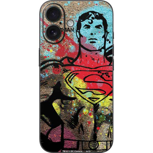 DC Comics Superman Color Splatter iPhone 16 Skin
