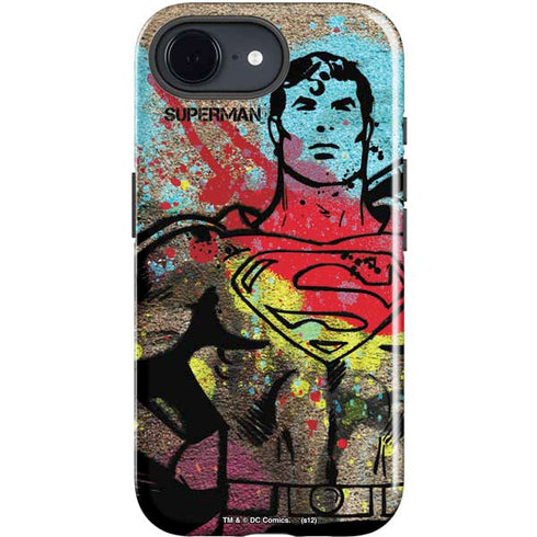 DC Comics Superman Color Splatter iPhone 16e Impact Case
