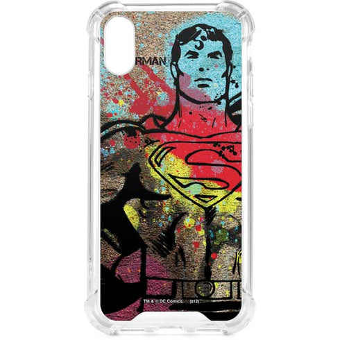 DC Comics Superman Color Splatter iPhone XS Clear Case
