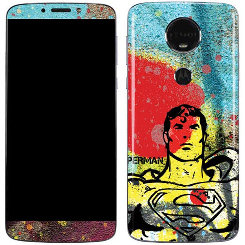 DC Comics Superman Color Splatter Moto E5 Plus Skin