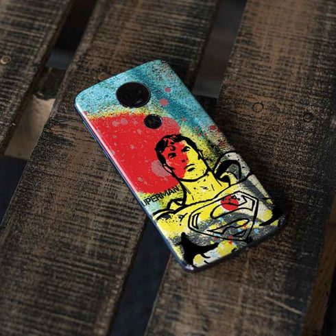 DC Comics Superman Color Splatter Moto E5 Plus Skin