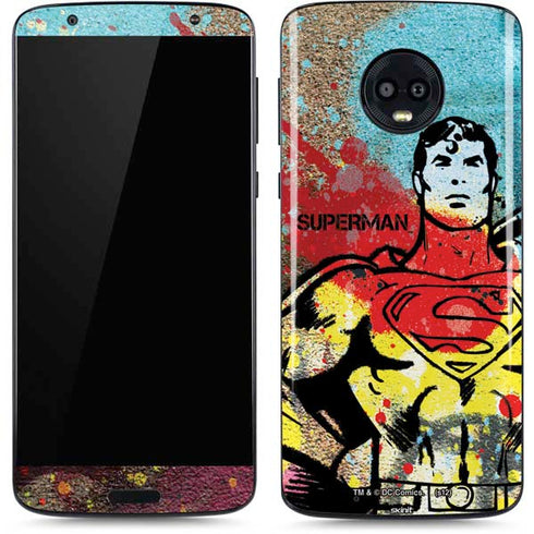 DC Comics Superman Color Splatter Moto G6 Skin