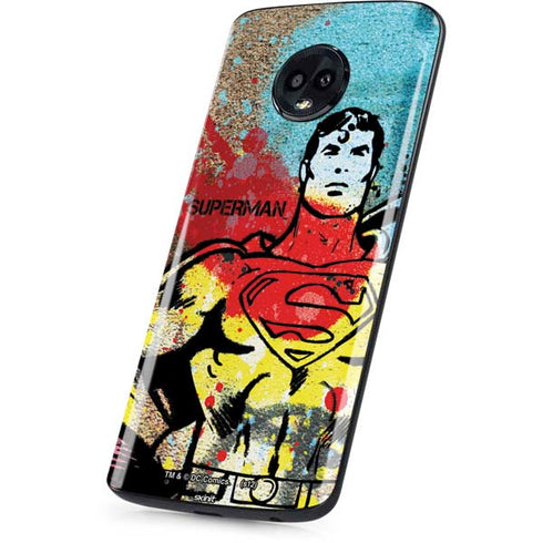 DC Comics Superman Color Splatter Moto G6 Skin