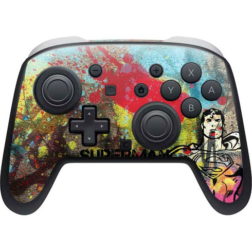 DC Comics Superman Color Splatter Nintendo Switch 2 (2025) Pro Controller Skin