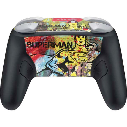 DC Comics Superman Color Splatter Nintendo Switch 2 (2025) Pro Controller Skin