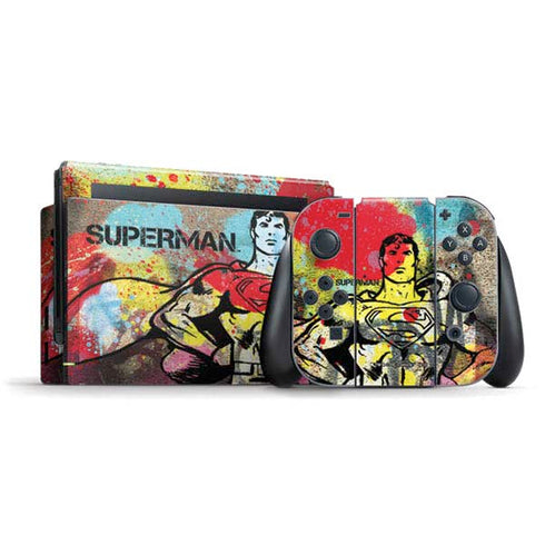 DC Comics Superman Color Splatter Nintendo Skins