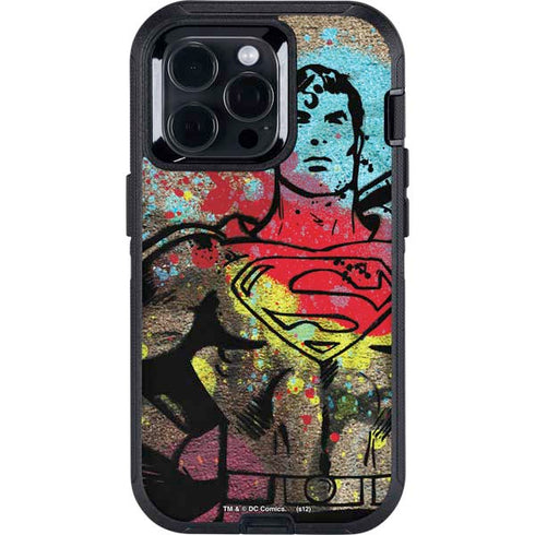 DC Comics Superman Color Splatter Otterbox Defender iPhone Skin