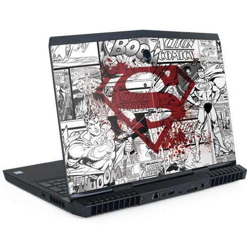 DC Comics Superman Comic Pattern Logo in Red Dell Alienware Skin