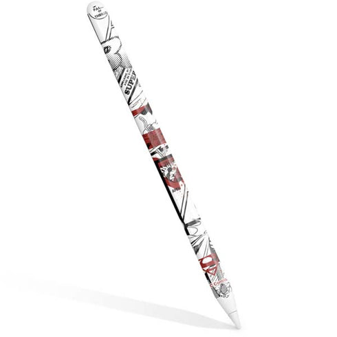 DC Comics Superman Comic Pattern Logo in Red Apple Pencil (2nd Gen 2019) Skin