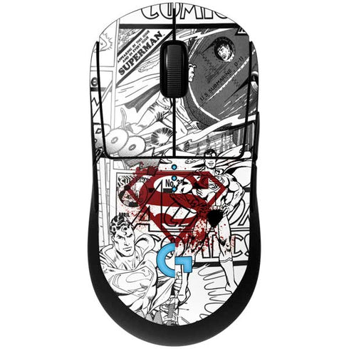 DC Comics Superman Comic Pattern Logo in Red G Pro Wireless Gaming Mouse Skin