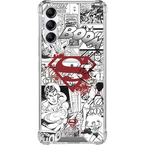 DC Comics Superman Comic Pattern Logo in Red Gabb Phone 4 Clear Case