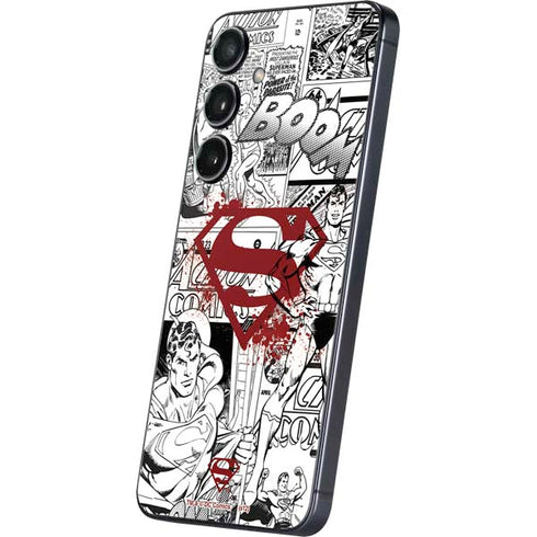 DC Comics Superman Comic Pattern Logo in Red Galaxy A16 5G Skin