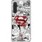 DC Comics Superman Comic Pattern Logo in Red Galaxy A17 Clear Case